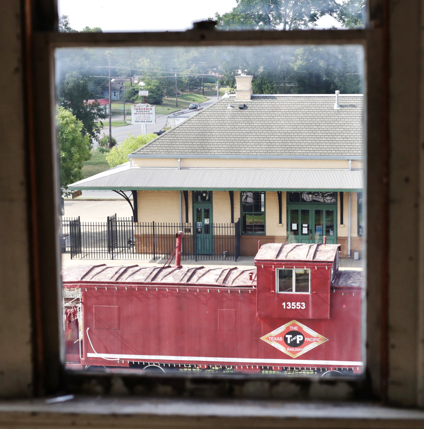 A southern view from a second-story room.